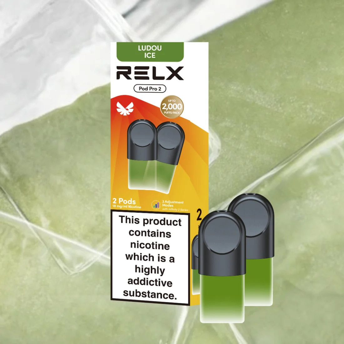 RELX Pod Pro Ludou Ice Dessert Flavors 18mg/ml Nicotine - Six Pandas